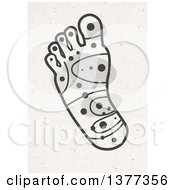 Poster, Art Print Of Foot And Reflexology Points On Fiber Texture