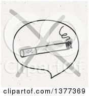Clipart Of A No Smoking Cigarette Sign On Fiber Texture Royalty Free Illustration