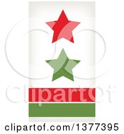 Clipart Of Retro Red And Green Stars Over Lines Royalty Free Vector Illustration