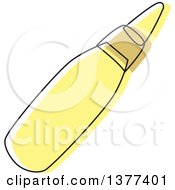 Clipart Of A Sketched Yellow Piping Bag Royalty Free Vector Illustration by Cherie Reve