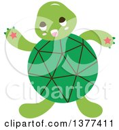 Poster, Art Print Of Green Shelled Turtle Waving