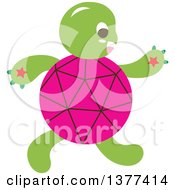 Poster, Art Print Of Pink Shelled Turtle Walking Upright