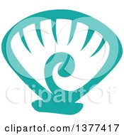Clipart Of A Turquoise Sea Shell Royalty Free Vector Illustration