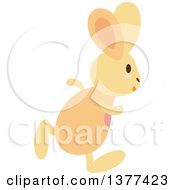 Clipart Of A Bunny Rabbit Running Royalty Free Vector Illustration