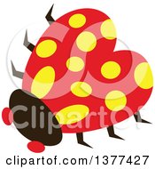 Clipart Of A Yellow Spotted Ladybird Royalty Free Vector Illustration
