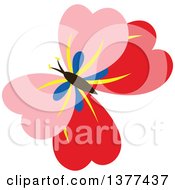 Clipart Of A Pink And Red Butterfly Flying Royalty Free Vector Illustration