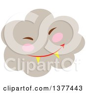 Clipart Of A Smoke Cloud Character Royalty Free Vector Illustration