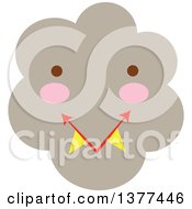 Clipart Of A Smoke Cloud Character Royalty Free Vector Illustration by Cherie Reve