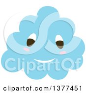 Clipart Of A Happy Blue Cloud Character Royalty Free Vector Illustration