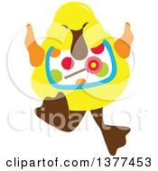 Clipart Of A Yellow Duck Wearing A Candy Bib Royalty Free Vector Illustration
