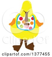 Poster, Art Print Of Yellow Duck Wearing A Cupcake Bib