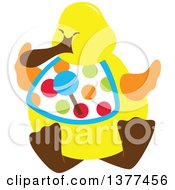 Poster, Art Print Of Yellow Duck Wearing A Candy Bib