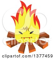 Clipart Of A Camp Fire Character Royalty Free Vector Illustration by Cherie Reve