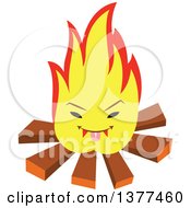 Clipart Of A Camp Fire Character Royalty Free Vector Illustration