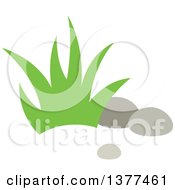 Clipart Of A Bunch Of Grass And Rocks Royalty Free Vector Illustration