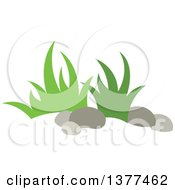 Clipart Of A Bunch Of Grass And Rocks Royalty Free Vector Illustration