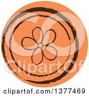 Poster, Art Print Of Distressed Round Orange Flower Spring Time Icon