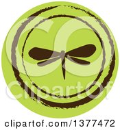 Distressed Round Green Dragonfly Spring Time Icon