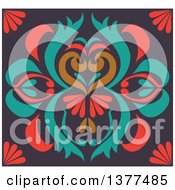 Clipart Of A Colorful Floral Art Deco Background Royalty Free Vector Illustration