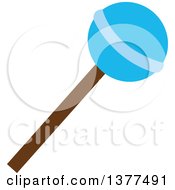 Clipart Of A Blue Candy Lolipop Royalty Free Vector Illustration