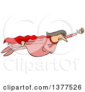 Poster, Art Print Of Chubby White Female Super Hero Flying