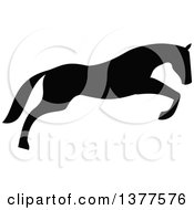 Poster, Art Print Of Black Silhouetted Horse Leaping