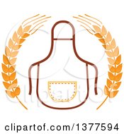 Clipart Of A Bib Or Apron In A Wheat Wreath Royalty Free Vector Illustration by Vector Tradition SM