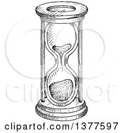 Poster, Art Print Of Black And White Sketched Hourglass