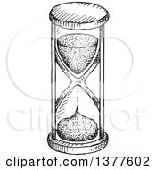 Poster, Art Print Of Black And White Sketched Hourglass