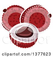 Clipart Of Lychee Fruit Royalty Free Vector Illustration