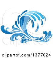 Poster, Art Print Of Blue Splash Or Surf Wave