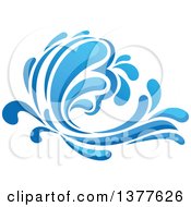 Poster, Art Print Of Blue Splash Or Surf Wave