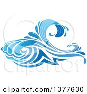 Poster, Art Print Of Blue Splash Or Surf Wave