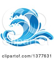 Poster, Art Print Of Blue Splash Or Surf Wave