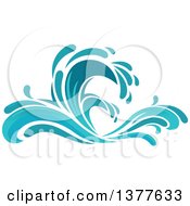 Poster, Art Print Of Blue Splash Or Surf Wave