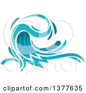 Poster, Art Print Of Blue Splash Or Surf Wave