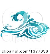 Poster, Art Print Of Blue Splash Or Surf Wave