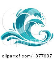 Poster, Art Print Of Blue Splash Or Surf Wave