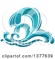 Poster, Art Print Of Blue Splash Or Surf Wave