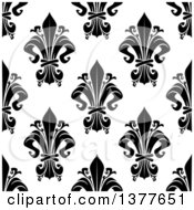 Poster, Art Print Of Seamless Pattern Background Of Black And White Fleur De Lis