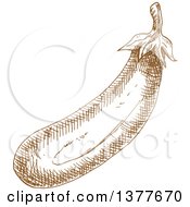 Poster, Art Print Of Brown Sketched Eggplant