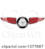 Poster, Art Print Of Flying Tire With Red Wings