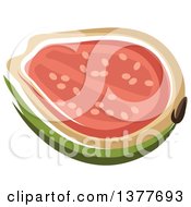 Clipart Of A Halved Guava Fruit Royalty Free Vector Illustration by Vector Tradition SM