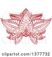 Clipart Of A Red Henna Lotus Flower Royalty Free Vector Illustration by Vector Tradition SM