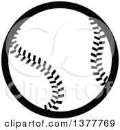 Clipart Of A Black And White Baseball Royalty Free Vector Illustration by Vector Tradition SM