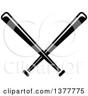 Clipart Of A Black And White Crossed Bats Royalty Free Vector Illustration