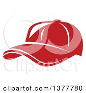 Poster, Art Print Of White Outlined Red Baseball Cap