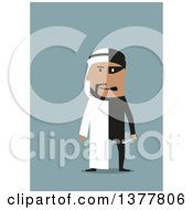 Flat Design Arabian Business Man Part Robber Part Entrepreneur On Blue