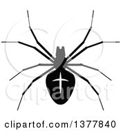 Clipart Of A Black And White Spider Royalty Free Vector Illustration