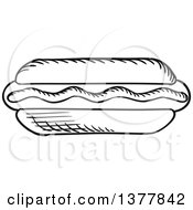 Poster, Art Print Of Black And White Sketched Hot Dog
